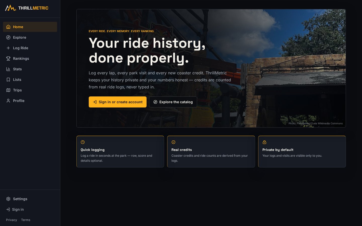 ThrillMetric website